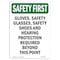 Signmission OSHA Sign, Gloves Glasses Safety, 10in X 7in Rigid Plastic, 7" W, 10" H, Portrait OS-SF-P-710-V-11132 - alternate 1